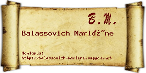 Balassovich Marléne névjegykártya